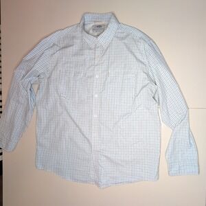 AFCO XL Mens Plaid Long Sleeve Button Down Fishing Shirt Vented‎ Blue